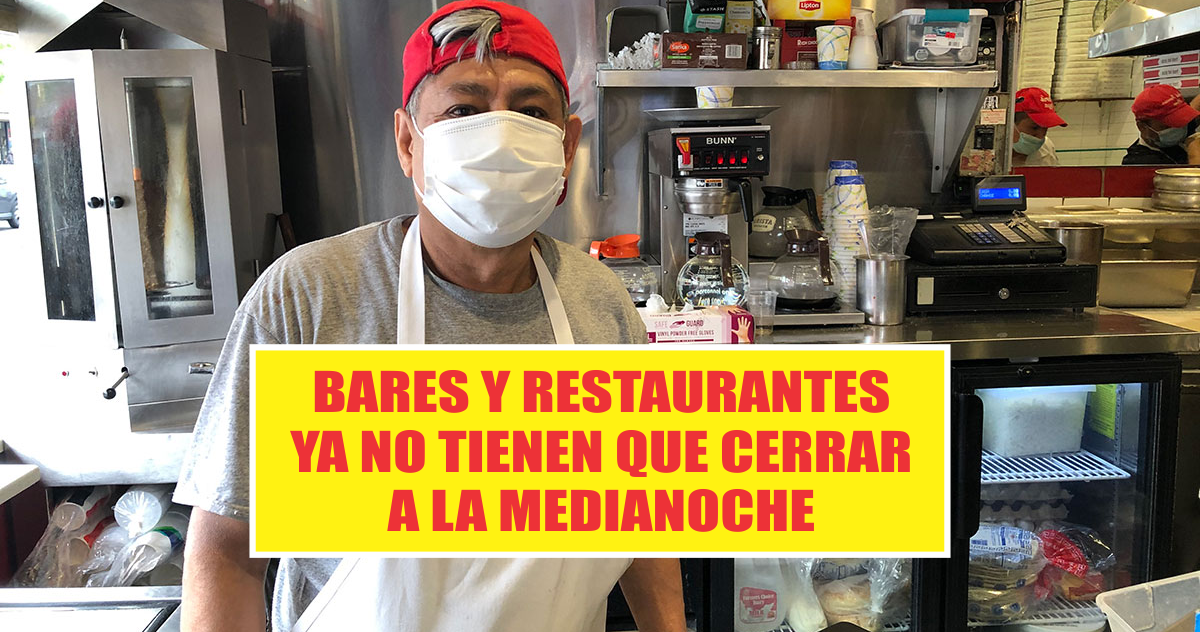 Bares y restaurantes ya no tienen que cerrar a la medianoche