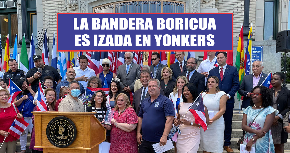 La bandera boricua es izada en Yonkers