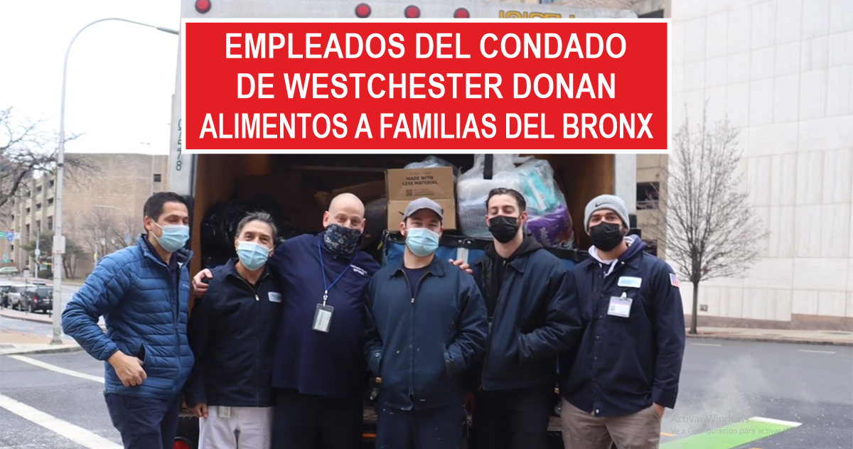 Empleados del condado de Westchester donan alimentos a familias del Bronx
