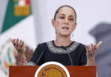 Sheinbaum: es “falso” que consulados mexicanos hagan política en EE.UU. La presidenta de México, Claudia Sheinbaum, participa en una rueda de prensa en el Palacio Nacional en Ciudad de México (México). EFE