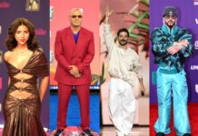 Ángela Aguilar, Wisin y Camilo en la gala Premios Juventud Los cantantes, izq-der, Ángela Aguilar, Wisin, Camilo y Yandel quienes actuarán en la primera gala en Europa de los Premios Juventud. Foto EFE